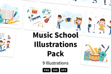 Musikschule Illustrationspack