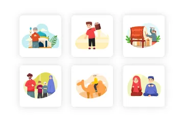 Muslim Activity Illustration Pack