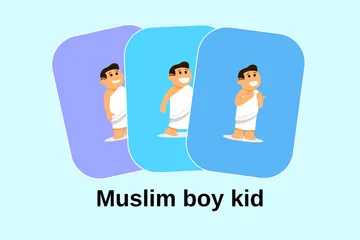 Muslim Boy Kid Illustration Pack