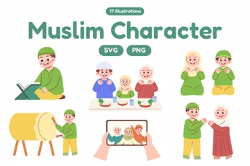 Muslim Character Illustration Pack