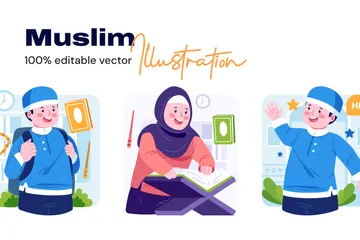 Muslimischer Charakter Illustrationspack