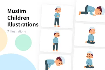 Muslim Children Illustration Pack