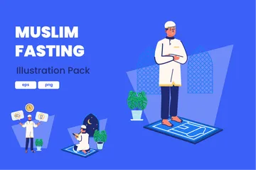 Muslim Fasting Illustration Pack