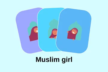 イスラム教徒の少女 イラストパック