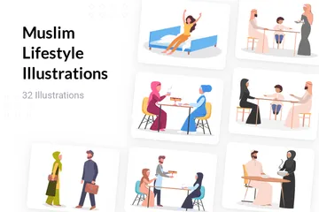 Muslim Lifestyle Illustration Pack