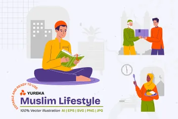 Muslim Lifestyle Illustration Pack