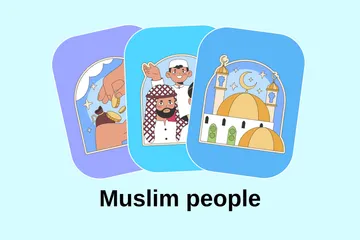 イスラム教徒の人々 イラストパック