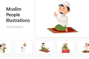 Muslim People Illustration Pack