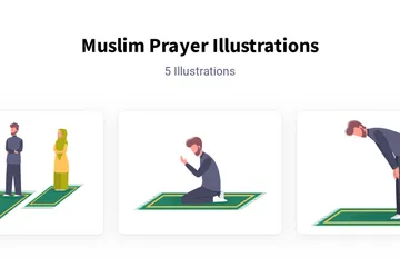 Muslim Prayer Illustration Pack