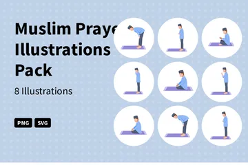 Muslim Prayer Illustration Pack