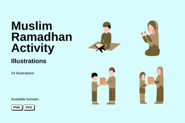 Muslim Ramadhan Activity Illustration Pack