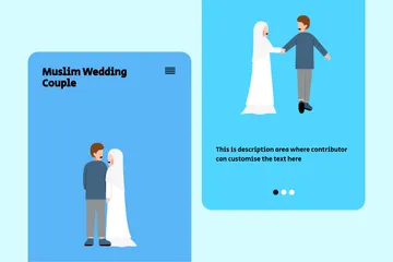 イスラム教徒の結婚式のカップル イラストパック