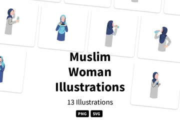 Muslim Woman Illustration Pack