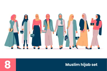 Muslim Women Illustration Pack