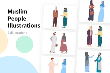 Muslimische Menschen Illustrationspack
