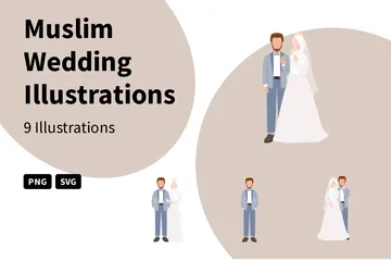 Muslimische Hochzeit Illustrationspack