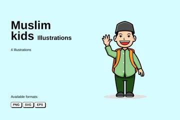 Muslimische Kinder Illustration Pack