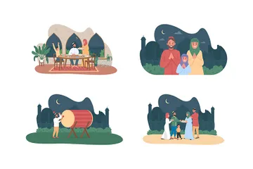 Muslimische Kultur Illustrationspack
