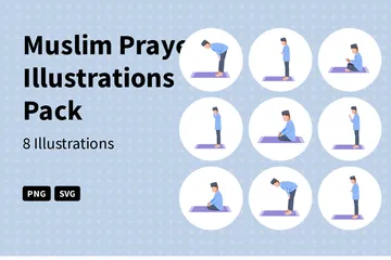 Muslimisches Gebet Illustrationspack
