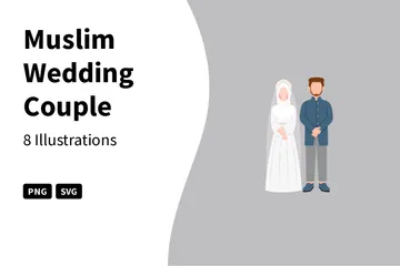 Muslimisches Hochzeitspaar Illustrationspack