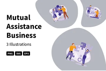 Mutual Assistance Business Illustration Pack