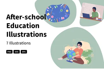 Nachschulische Bildung Illustrationspack