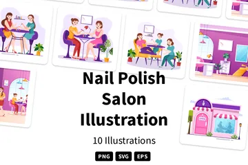 Nagellack-Salon Illustrationspack