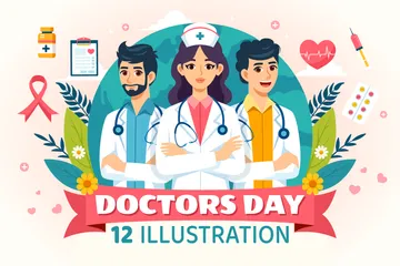 National Doctors Day Illustration Pack