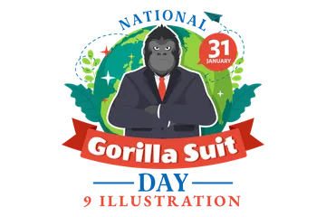 National Gorilla Suit Day Illustration Pack