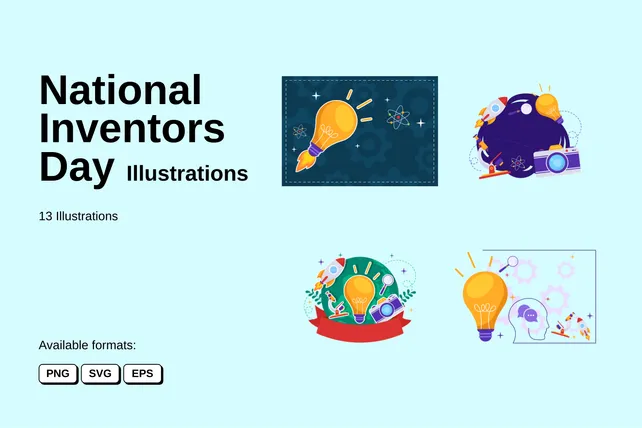 National Inventors Day Illustration Pack 13 Science And Technology