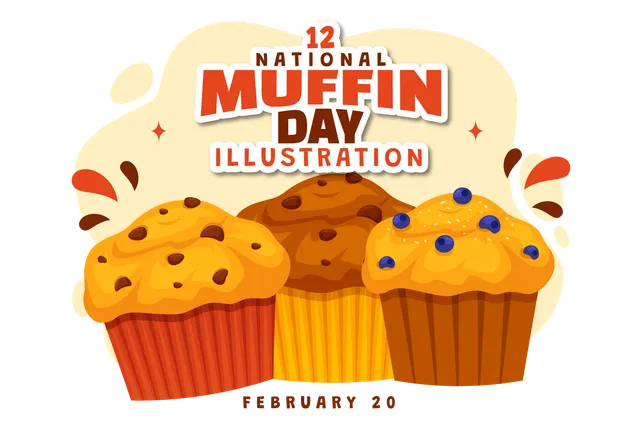 Premium National Muffin Day Illustration pack from Food & Drink ...