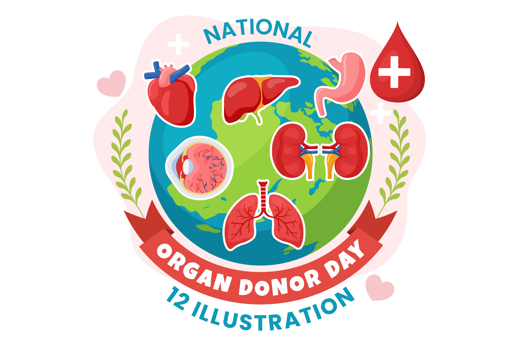 Premium National Organ Donor Day Illustration pack from Healthcare