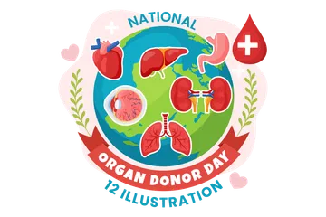 National Organ Donor Day Illustration Pack