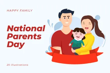 National Parents Day Illustration Pack