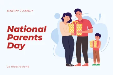 National Parents Day Illustration Pack