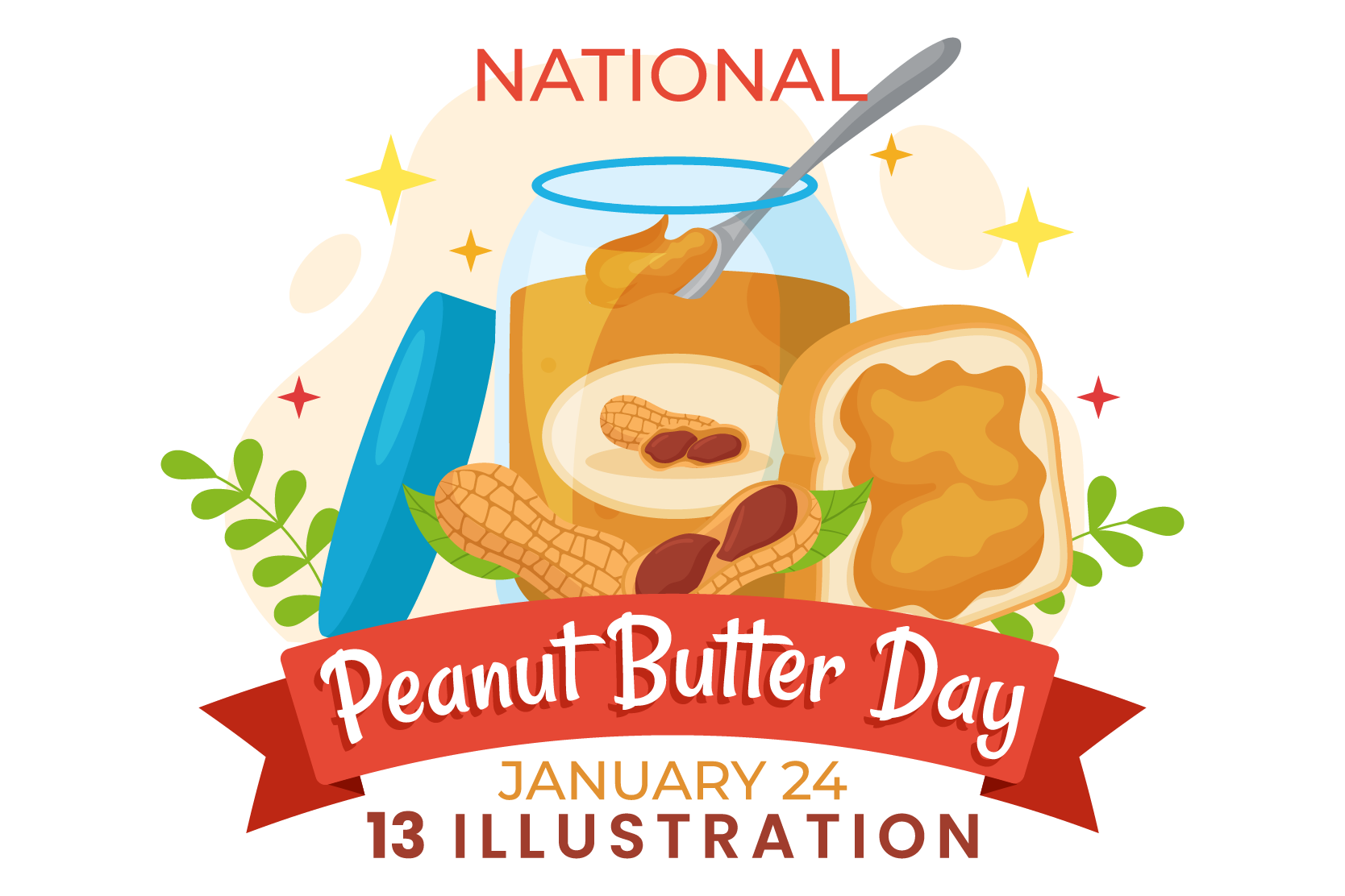 National Peanut Butter Day Illustration Pack 12 Free Download Food