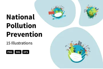 National Pollution Prevention Day Illustration Pack