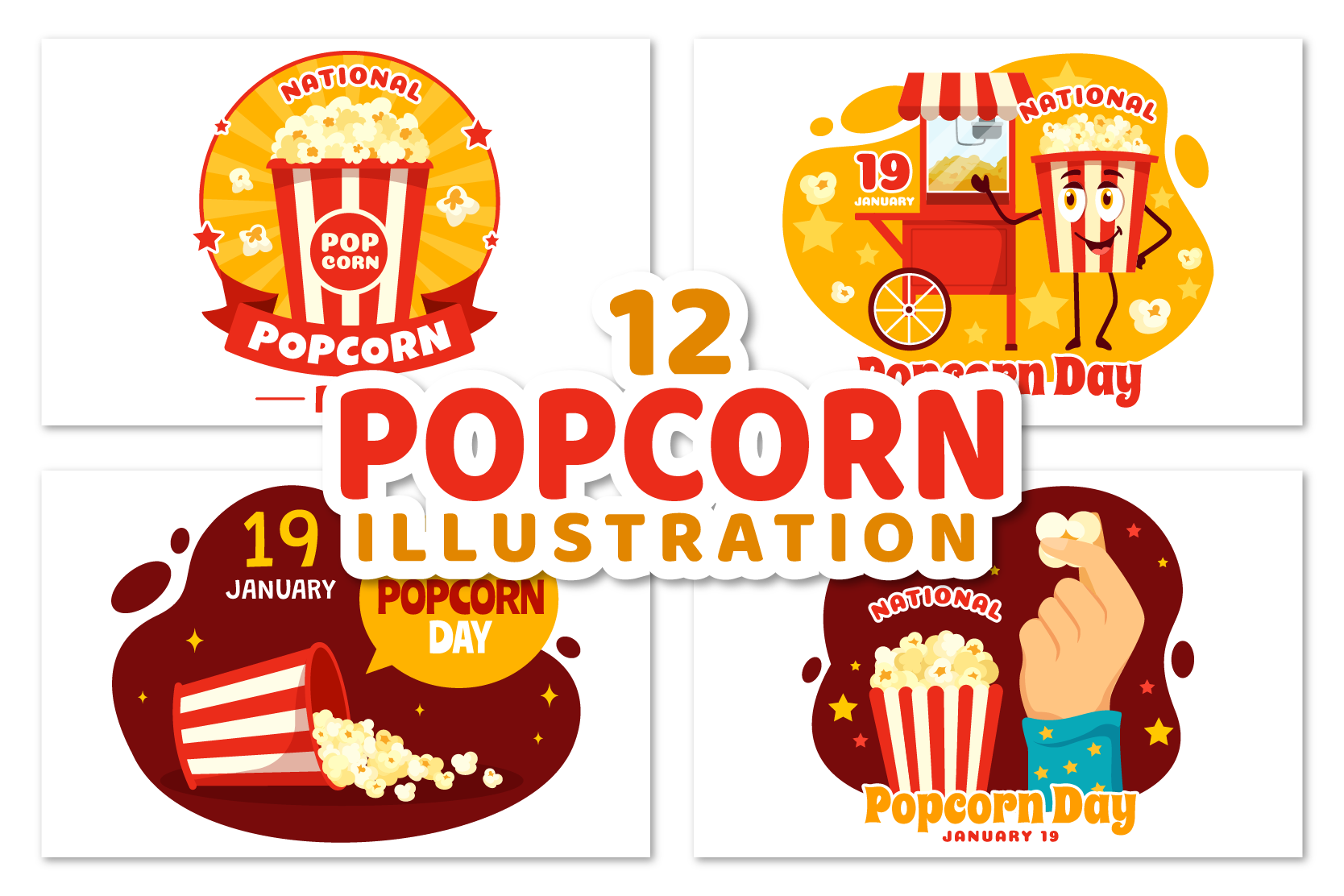 Premium National Popcorn Day Illustration pack from Food & Drink