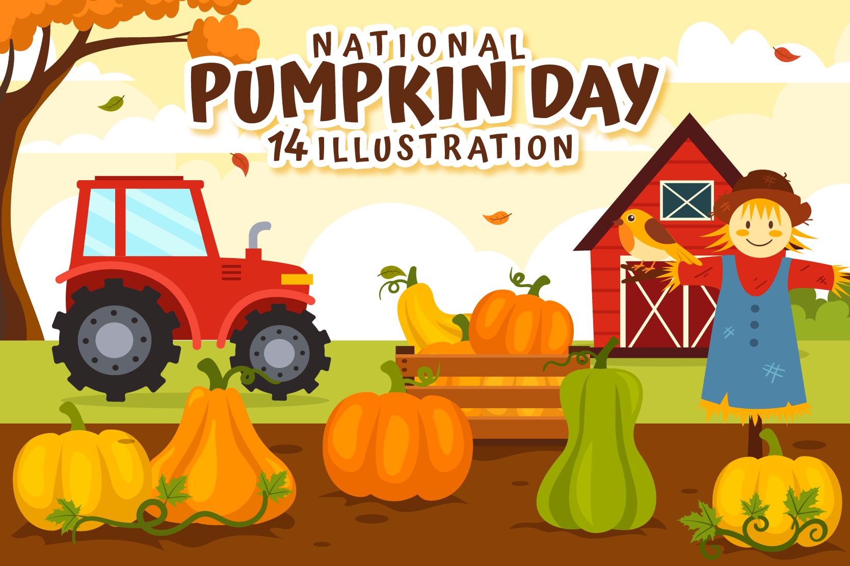 Premium National Pumpkin Day Illustration pack from Festival & Days ...