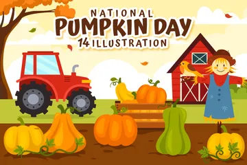 National Pumpkin Day Illustration Pack