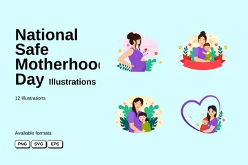 National Safe Motherhood Day Illustration Pack