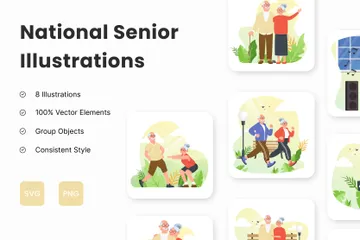 National Senior Citizen Illustration Pack