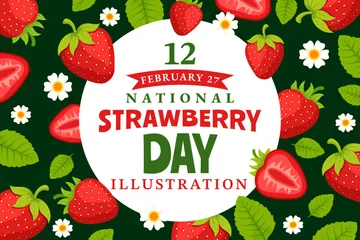 National Strawberry Day Illustration Pack