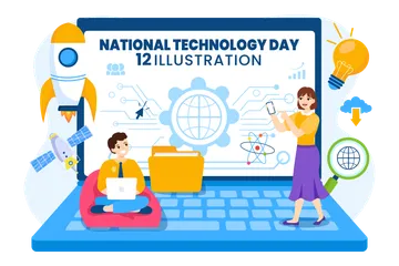 National Technology Day Illustration Pack