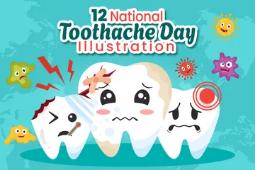 National Toothache Day Illustration Pack
