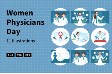 Women Physicians Day Illustration Pack