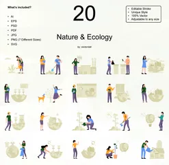 Naturaleza y Ecología Illustration Pack