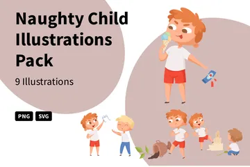 Naughty Child Illustration Pack