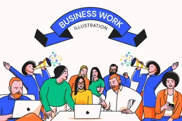 Trabalho Empresarial Pacote de Ilustrações