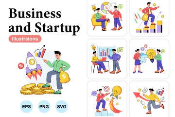 Negócios e startups Pacote de Ilustrações